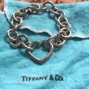 Tiffany sterling silver 925 open heart bracelet.